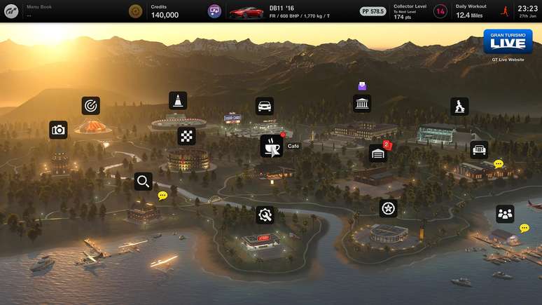 Mapa de Gran Turismo 7 é referência aos jogos clássicos da série
