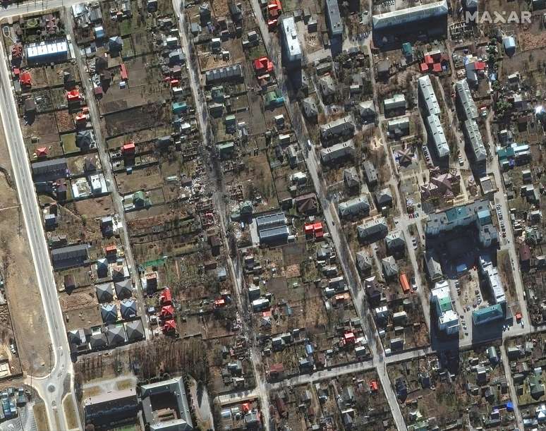 Bucha, cidade da Ucr&acirc;nia, parcialmente destru&iacute;da na guerra 