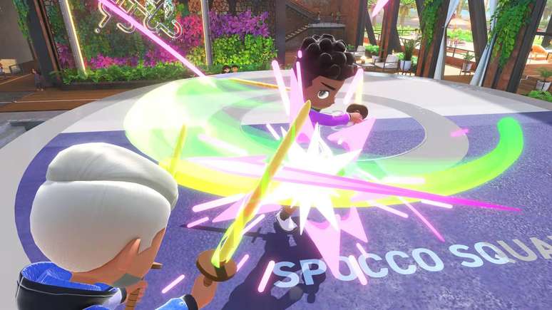 Luta de espadas em Nintendo Switch Sports
