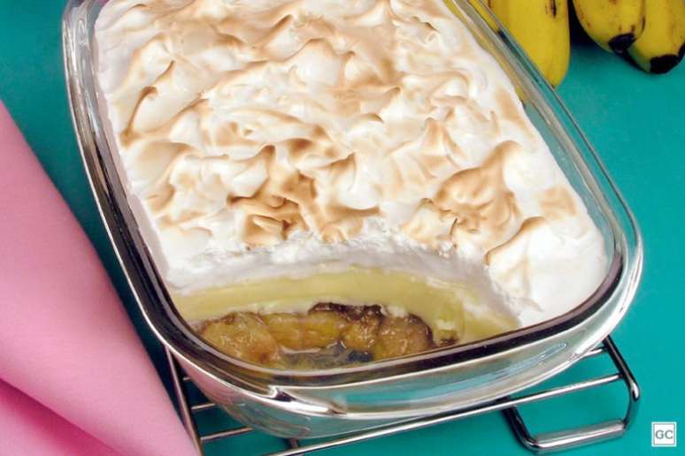 Guia da Cozinha - Doce de banana com creme e suspiro