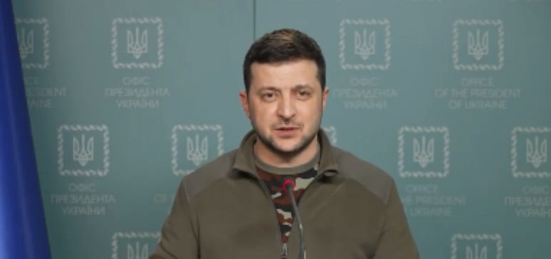 O presidente ucraniano Volodymyr Zelensky 