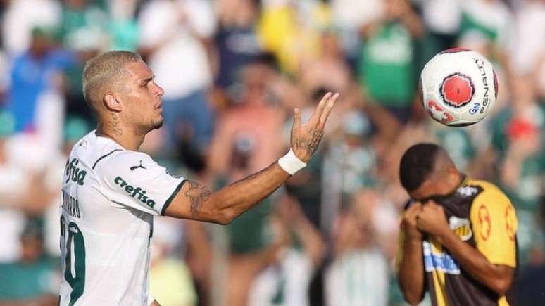 O atacante Rafael Navarro durante partida do Palmeiras pelo Paulistão (Foto: Cesar Greco/Palmeiras)