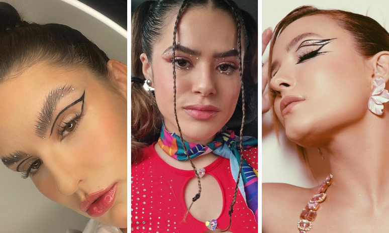 Maquiagem com strass das famosas (Fotos: Instagram/Reprodu&ccedil;&atilde;o)