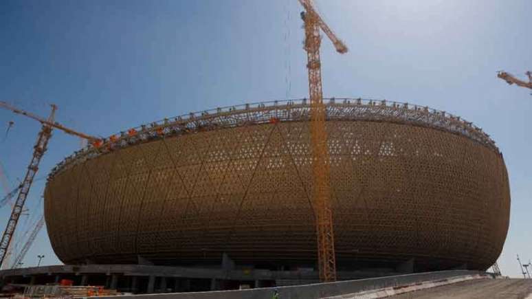 Obras do estádio que vai receber a final da Copa do Mundo no Qatar (Foto: Divulgação/Qatar2022)