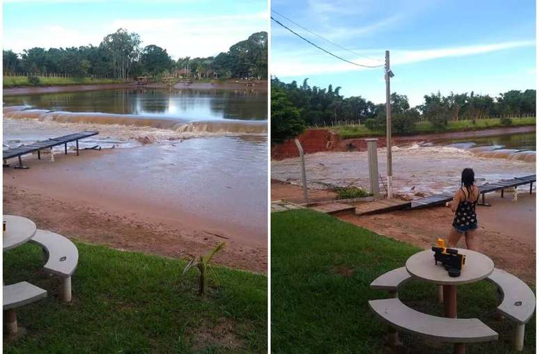 Balnerário após rompimento de barragem em Quatá, no interior de São Paulo