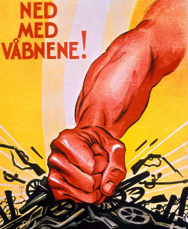 'Chega de guerra!', cartaz do Partido Trabalhista Noruegu&ecirc;s, 1930