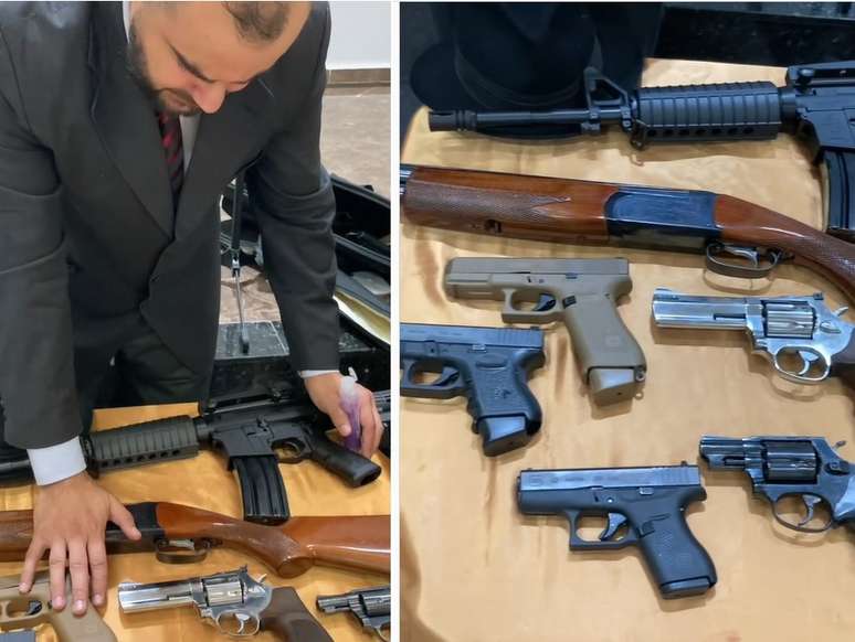 Delegado leva arsenal de armas para benção em igreja evangélica 