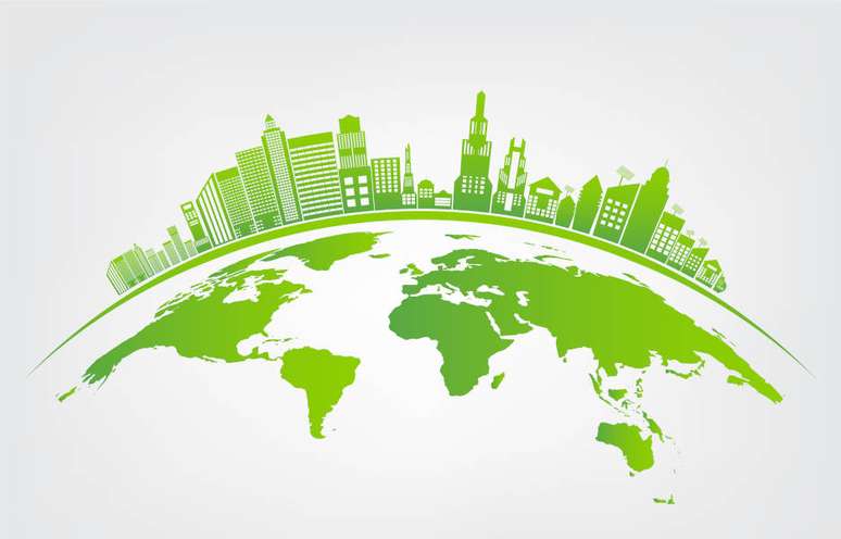 Imagem ilustra cidades sustentáveis. 