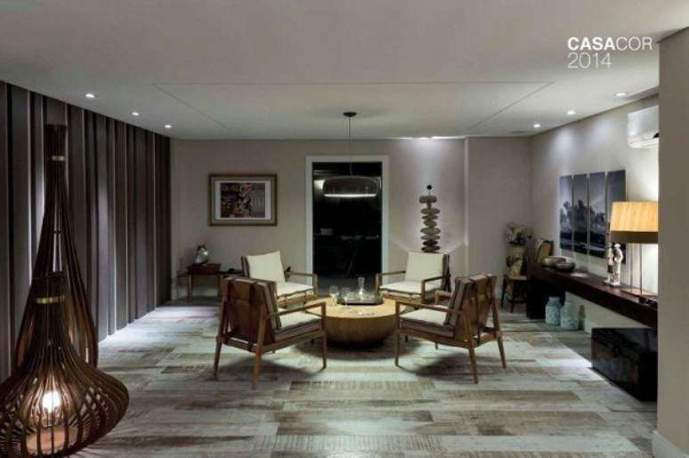 27. Porcelanato para sala de estar de madeira &ndash; Foto Portobello