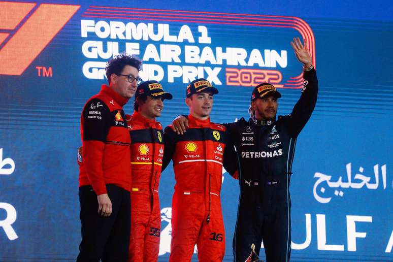 O pódio do GP do Bahrein de F1 