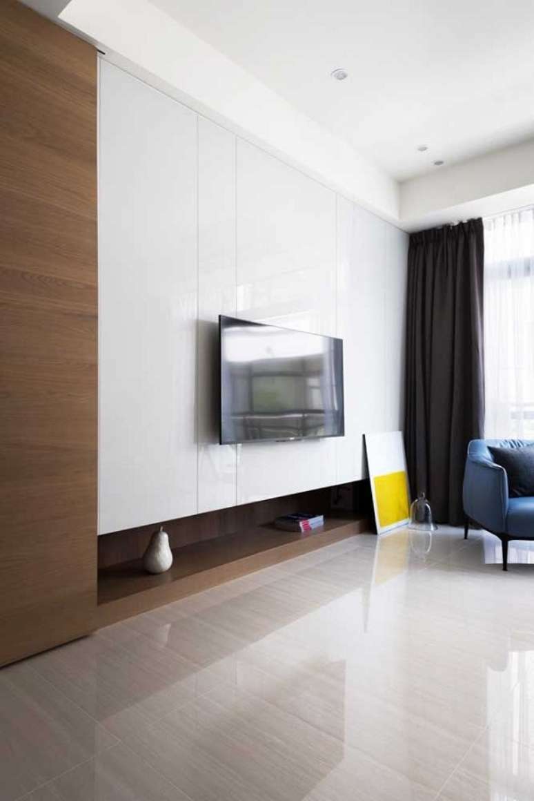 44. Porcelanato para sala polido bege &ndash; Foto Decor Facil