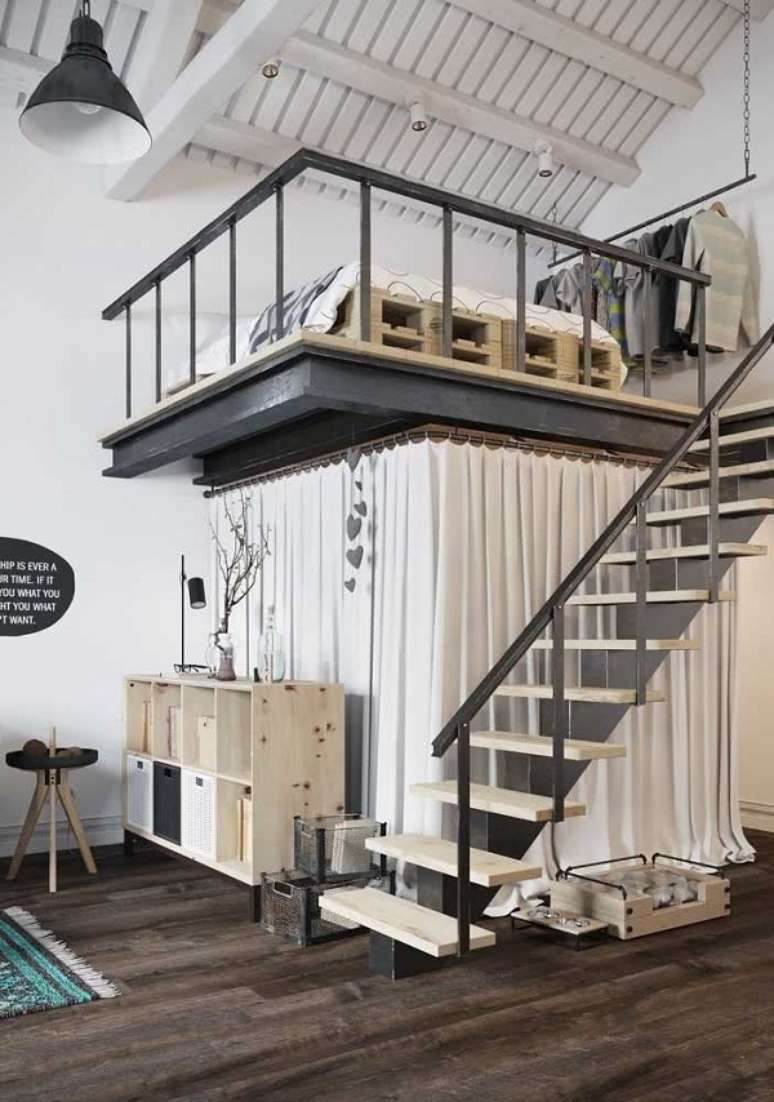 24. Mezanino met&aacute;lico para sala compacta &ndash; Foto Decor Facil