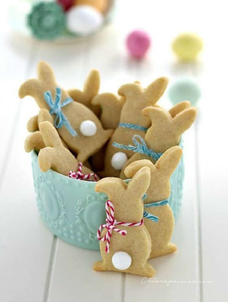 47. Ideias de p&aacute;scoa com biscoitos amanteigados deliciosos -Foto Revista Artesanato