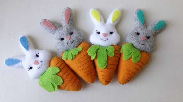 23. Ideia de enfeites de P&aacute;scoa em feltro &ndash; Foto: Artesanato Total