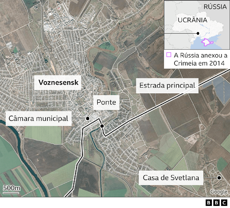 Mapa detalhado da cidade de Voznesenk