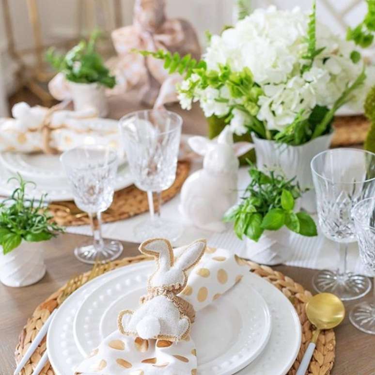 2. Aproveite o artesanato para fazer lindas ideias de p&aacute;scoa na sua decora&ccedil;&atilde;o &ndash; Foto Casa Tres Chic