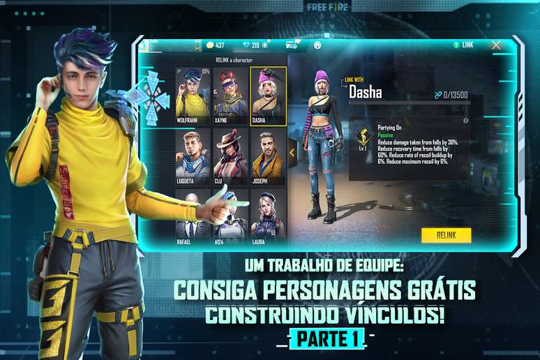 Sistema de Vínculo é novidade em Free Fire