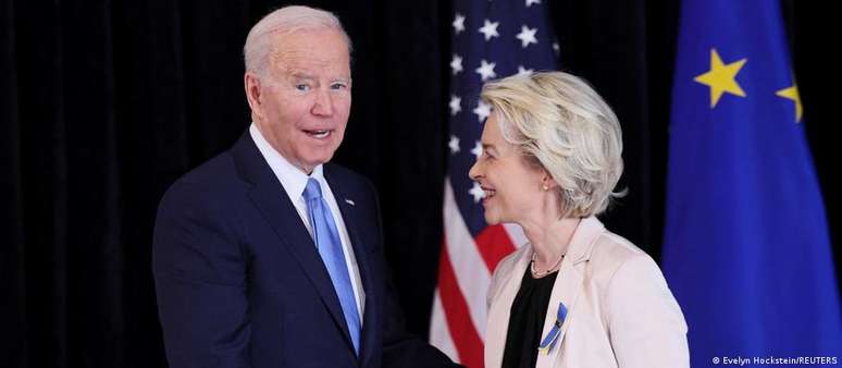 Anúncio foi feito nesta sexta-feira pelo presidente americano, Joe Biden, e a presidente da Comissão Europeia, Ursula von der Leyen.