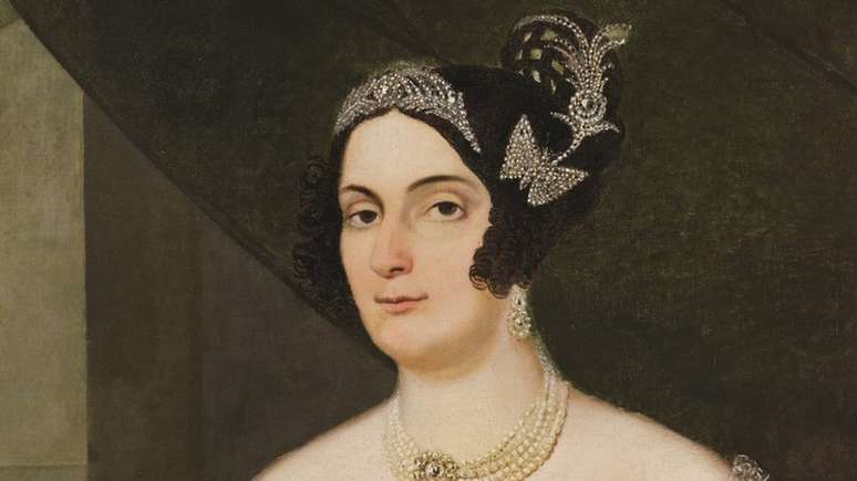 Domitila de Castro Canto e Melo, a Marquesa de Santos, em pintura de Francisco Pedro do Amaral