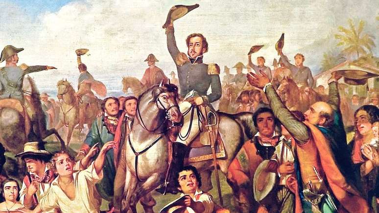 Quadro de Fran&ccedil;ois-Ren&eacute; Moreaux que retrata a proclama&ccedil;&atilde;o da independ&ecirc;ncia brasileira