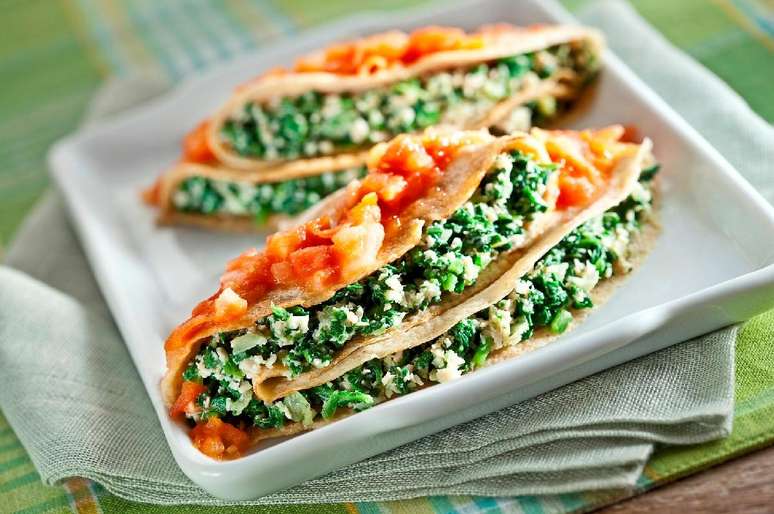 Panqueca de quinoa com espinafre e peito de peru &ndash; Foto: Reprodu&ccedil;&atilde;o