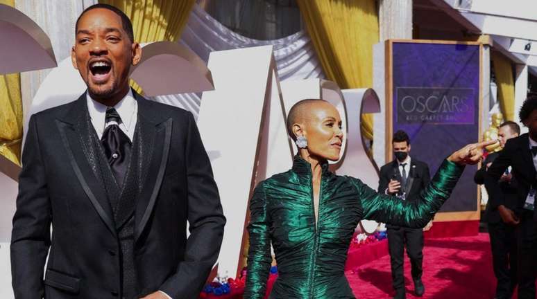 Will Smith e Jada Pinkett Smith sorriem para as câmeras antes da cerimônia em Los Angeles