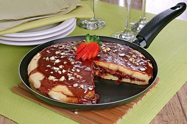 Panqueca americana de Nutella &ndash; Foto: Guia da Cozinha