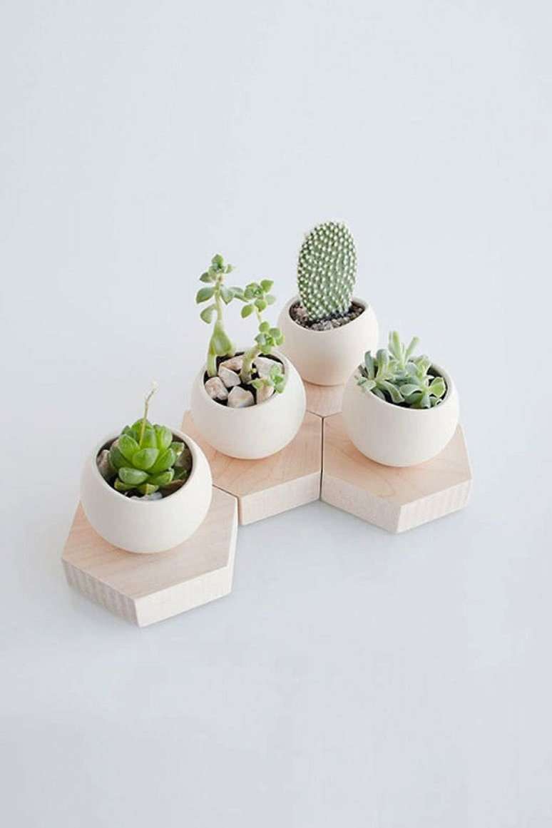 43. Mini cactos para decorar o centro de mesa – Foto Decor facil