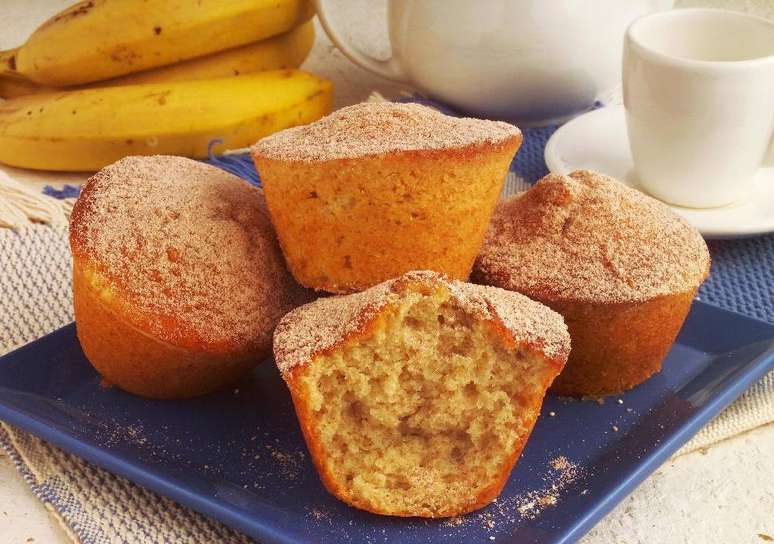 Muffin de banana e chá verde – Foto: Guia da Cozinha