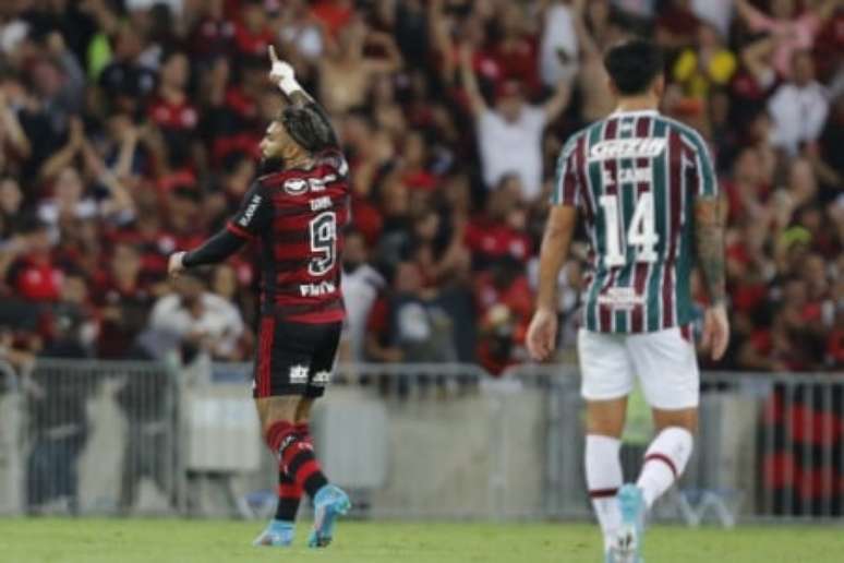 Gabi na comemoração do gol contra o Fluminense (Foto: Gilvan de Souza/Flamengo)