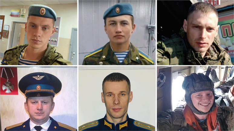 Fotografias de alguns soldados russos do Regimento 331 que morreram na Ucrânia