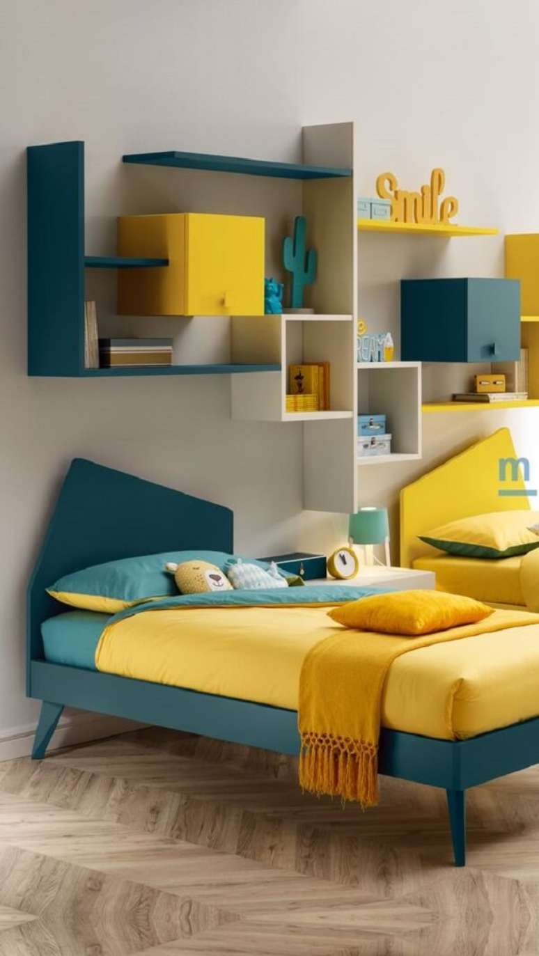 16. Cores que combinam com amarelo e azul – Foto Moretti Compact
