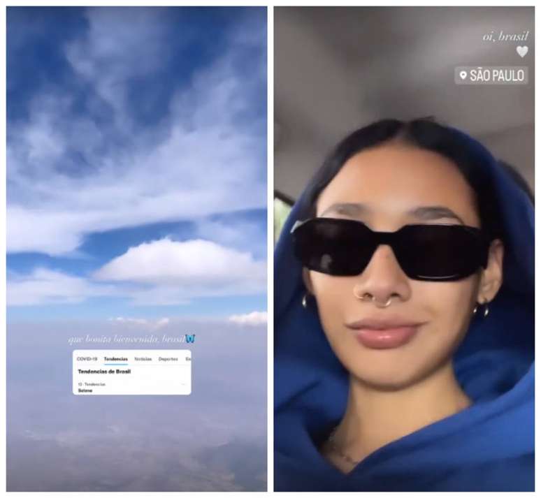 A atriz chegou ao Pa&iacute;s nesta segunda, 4, e usou as redes para se comunicar com os f&atilde;s brasileiros.