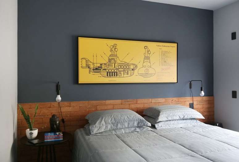 56. Quarto decorado com cores que combinam com amarelo – Foto Concretize