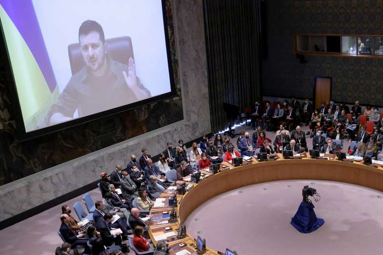 Zelensky discursa no Conselho de Segurança da ONU