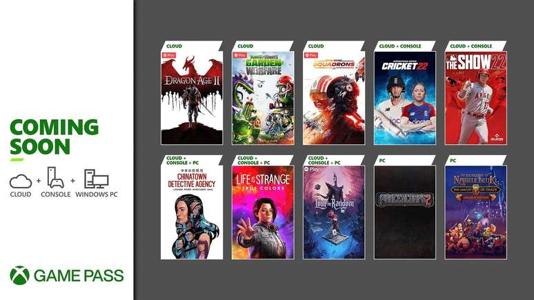 Veja os nomes dos jogos que serão adicionados ao Xbox Game Pass em