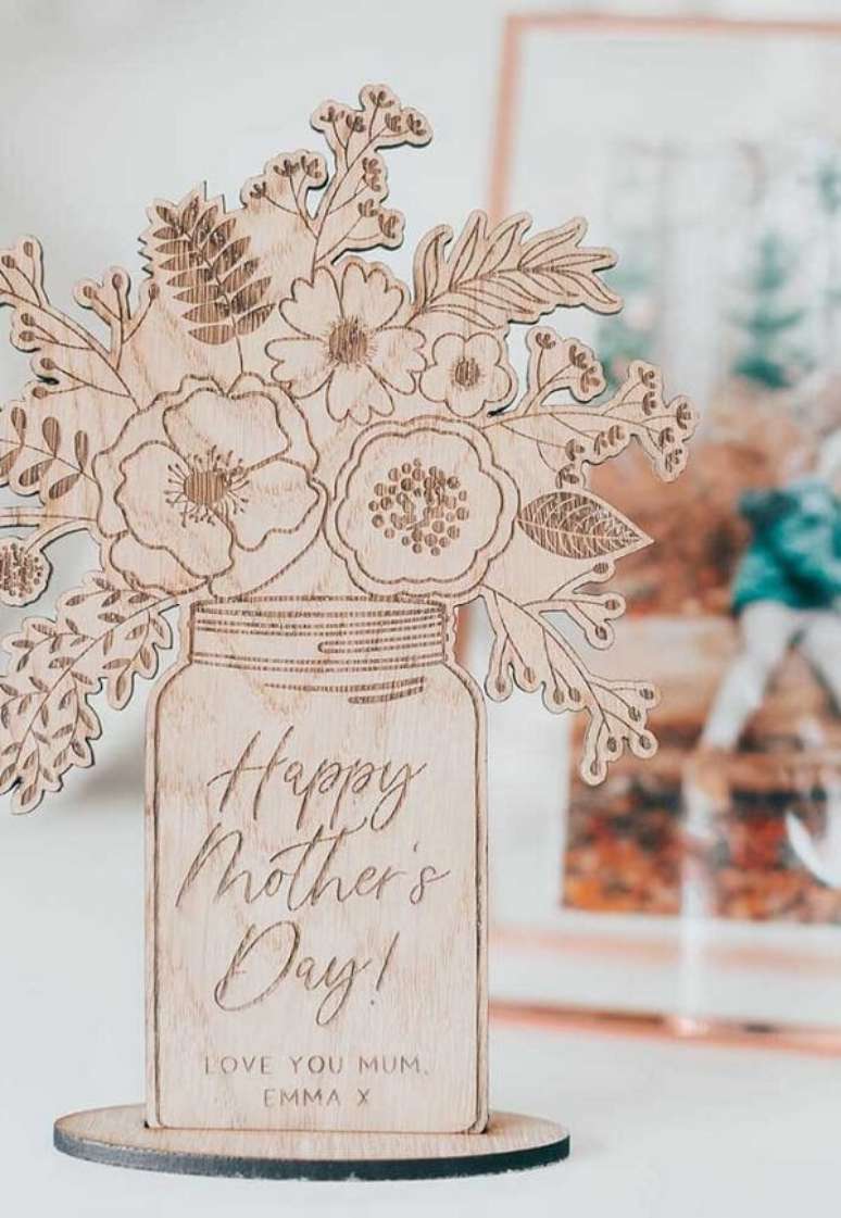 67. Ideia de artesanato para o dia das m&atilde;es. Fonte: Decor F&aacute;cil