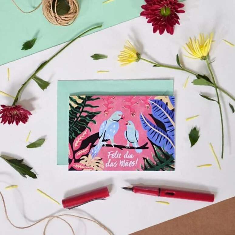 40. Cart&atilde;o especial para o dia das m&atilde;es. Fonte: Luciana Gnoatto