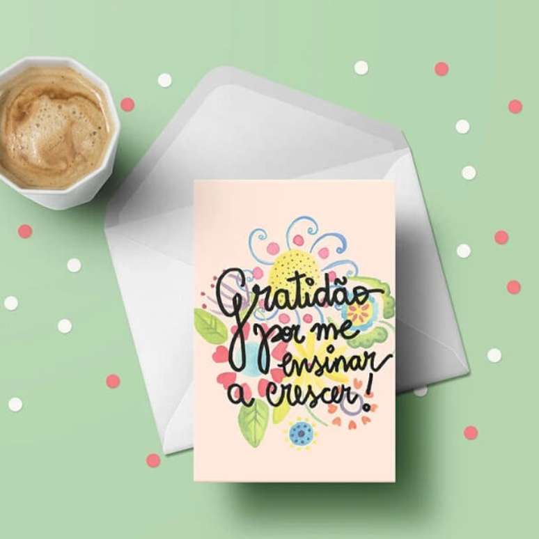 37. Ideias para o dia das m&atilde;es: cart&otilde;es com frases de agradecimento. Fonte: Camila Pasinato