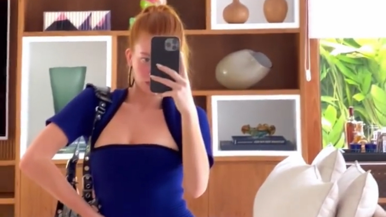 Marina Ruy Barbosa aposta em vestido com bota 