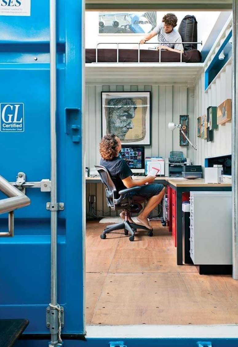 26. Casas de container por dentro: m&oacute;veis planejados e funcionais fazem toda a diferen&ccedil;a no projeto. Fonte: Ideias Decor