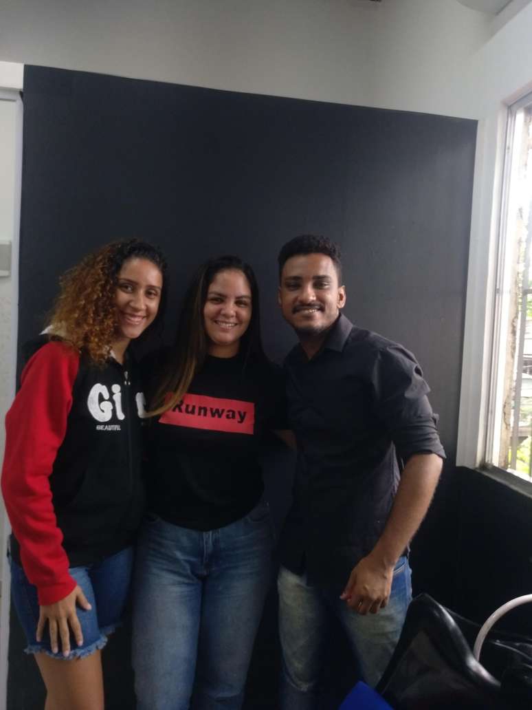 Da esquerda para direita: Yasmim Tavares, Cristiane Freitas e Thiago Abdullah