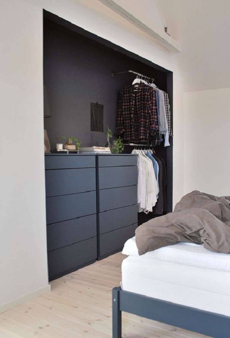 21. Ideias de closet com comoda preta – Foto Boje
