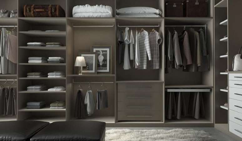 52. Ideias de closet simples para casa pequena &ndash; Foto Marel Grupo Factory