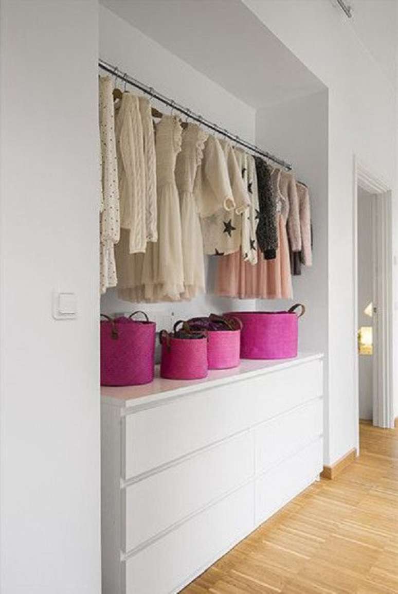 19. Ideias de closet branco para quarto pequeno &ndash; Foto Planete DEcor