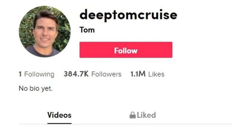 O vídeo 'deepfake' de Tom Cruise acabou sendo removido do TikTok, mas a conta que postou permanece lá