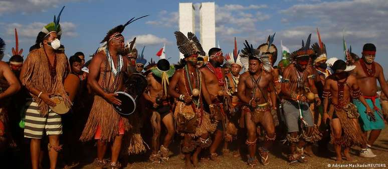 Protesto de indígenas contra o governo Bolsonaro