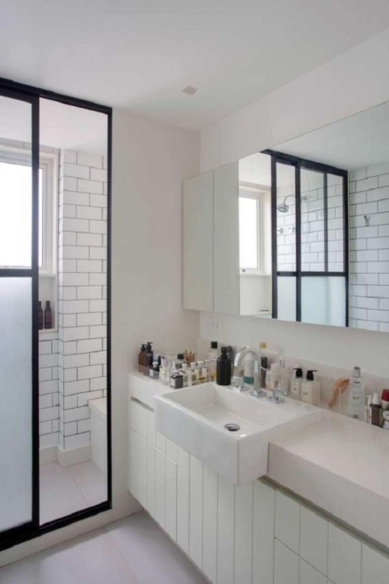 33. Cuba de semi encaixe para banheiro &ndash; Foto Casa de Valentina