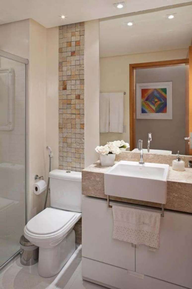 19. Cuba de semi encaixe branca e granito &ndash; Foto Casa Abril