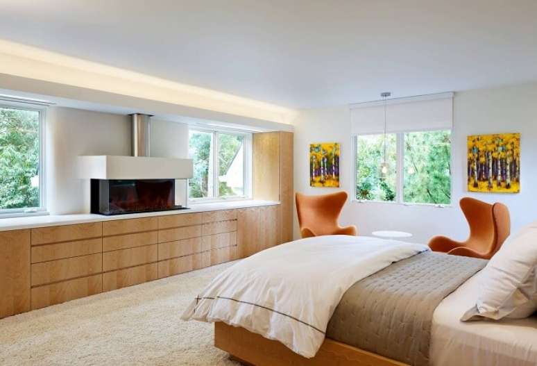 2. O carpete para piso de quarto transmite conforto e acolhimento no ambiente. Fonte: Houzz